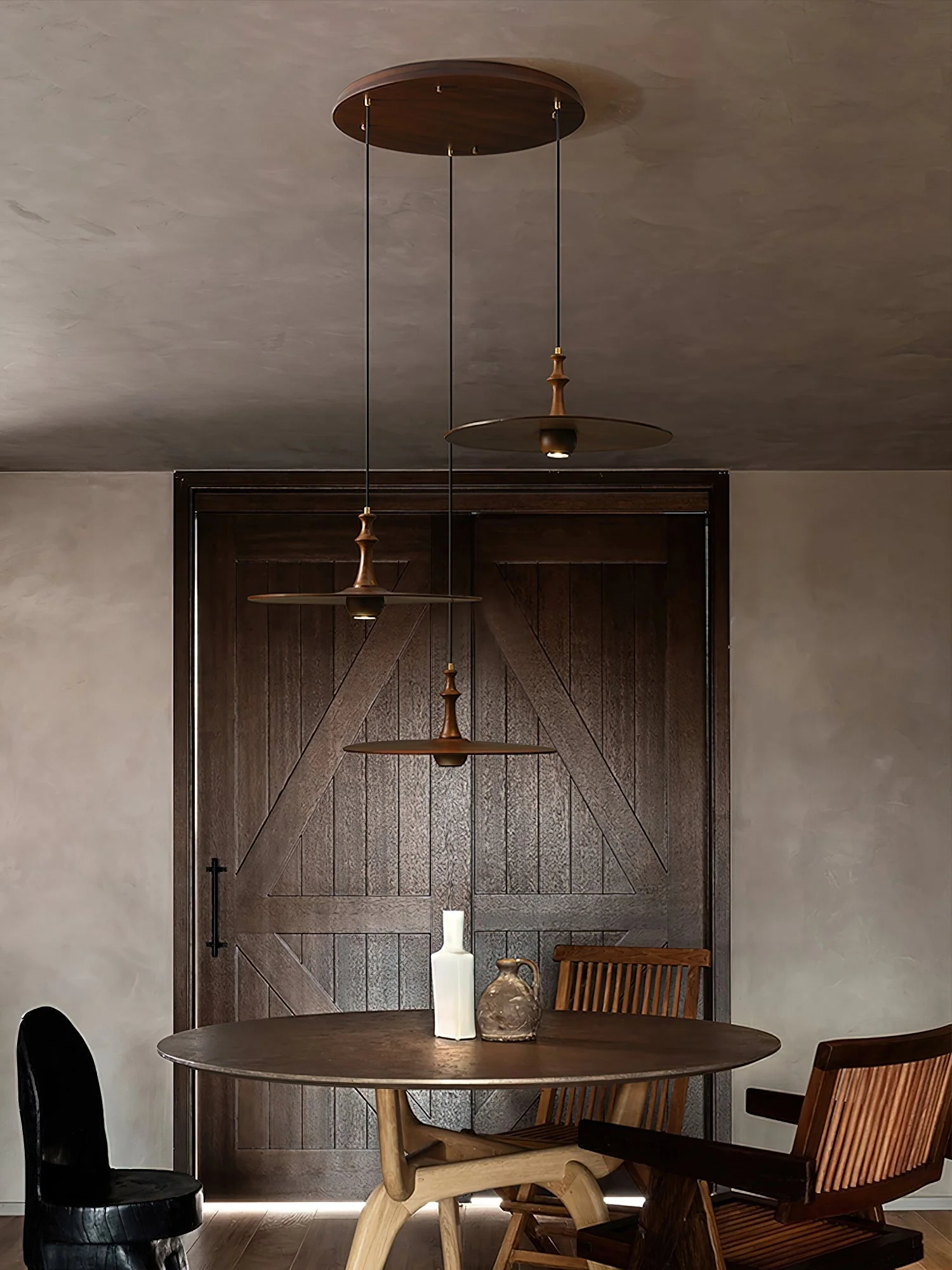 Syrinyra Sculptural Wood Disc Pendant Light - Image 40