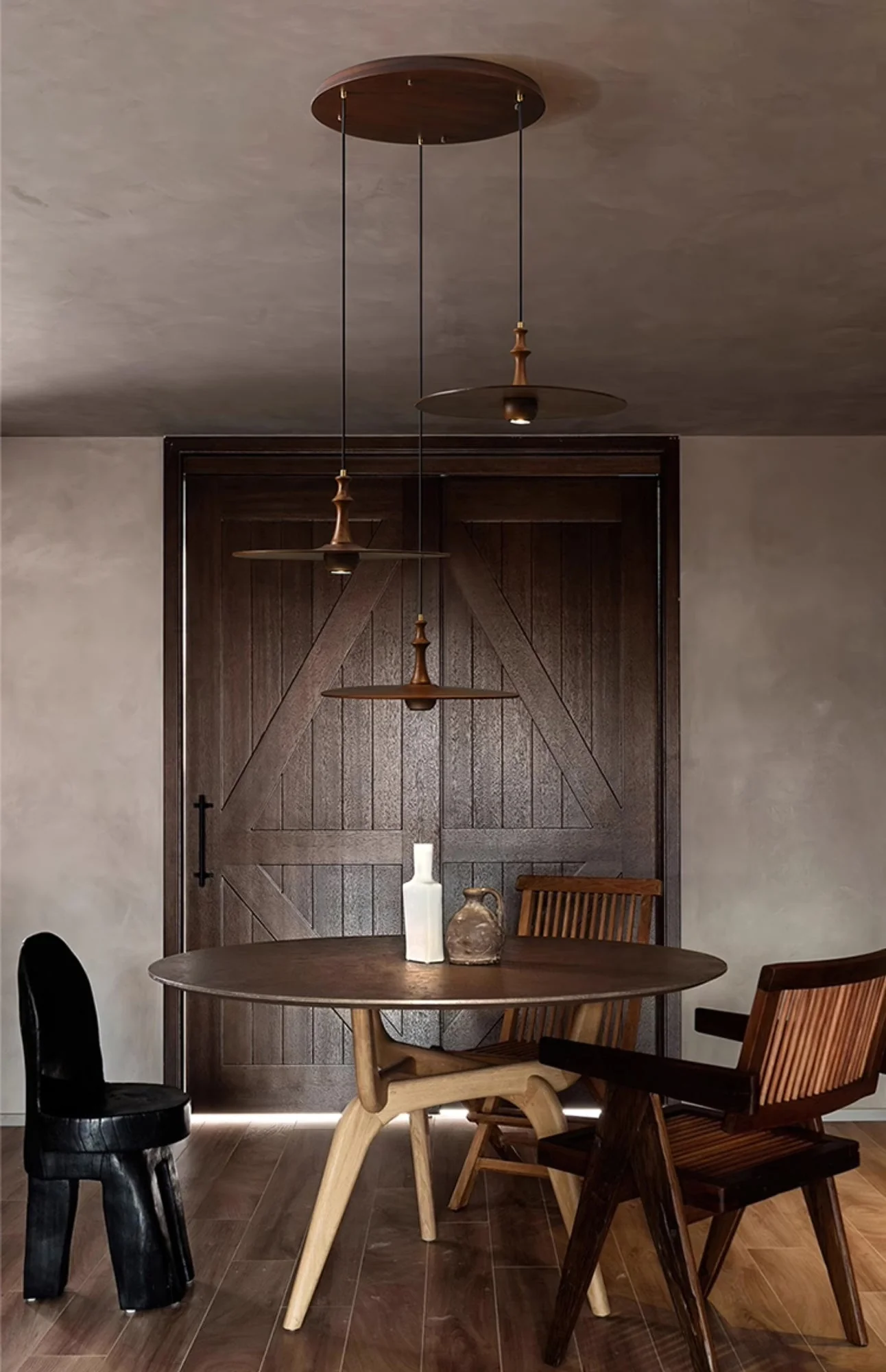 Syrinyra Sculptural Wood Disc Pendant Light - Image 45
