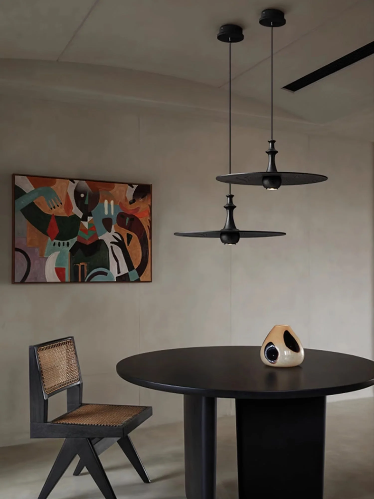 Syrinyra Sculptural Wood Disc Pendant Light - Image 6