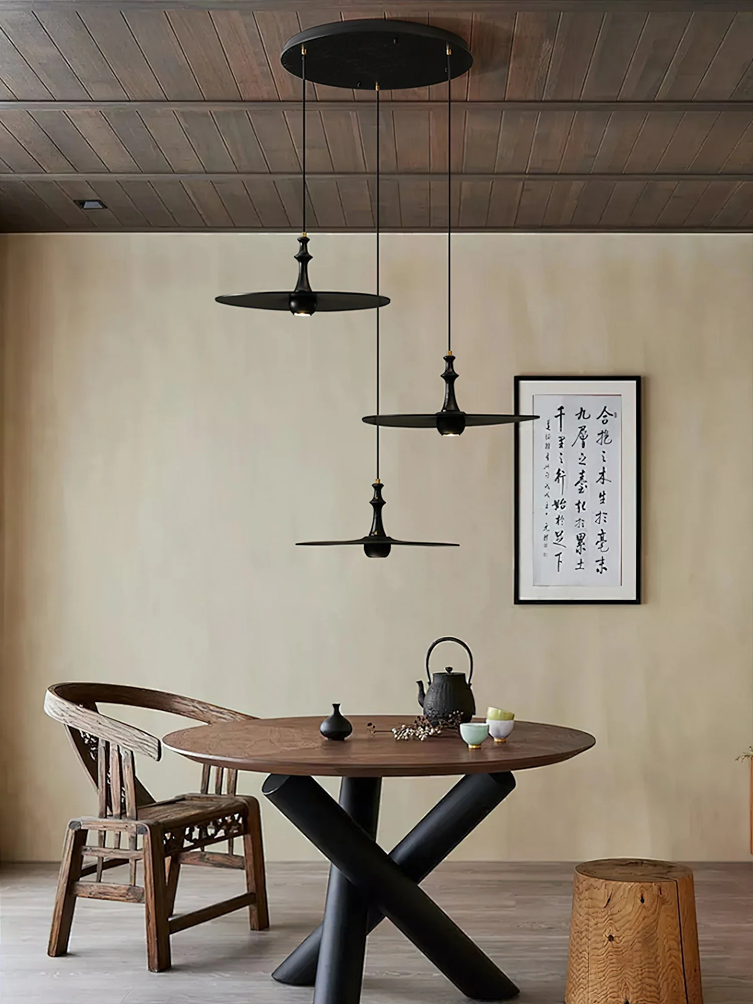 Syrinyra Sculptural Wood Disc Pendant Light - Image 65