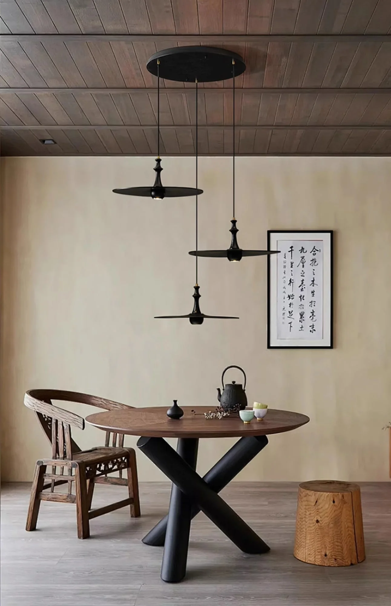 Syrinyra Sculptural Wood Disc Pendant Light - Image 67