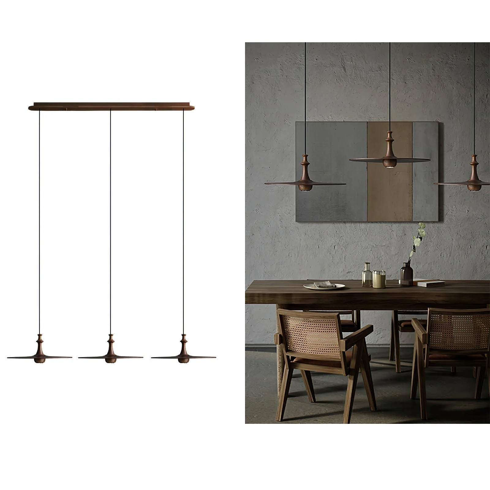 Syrinyra Sculptural Wood Disc Pendant Light - Image 7