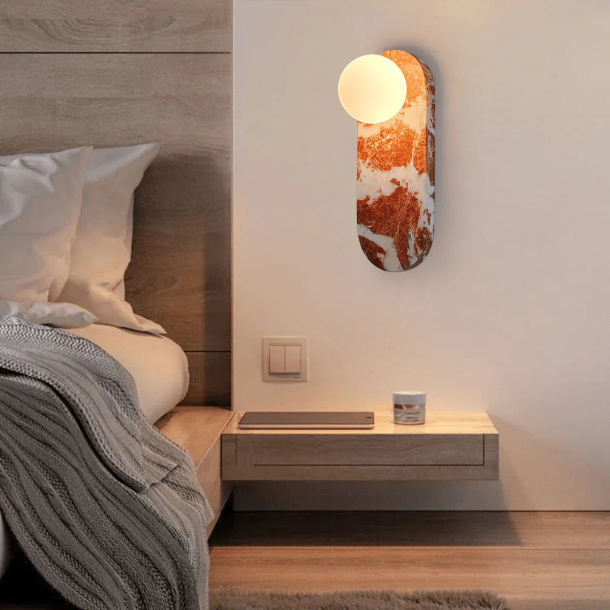 Sysolion Modern Minimalist Glass Marble Wall Lamp - Image 2