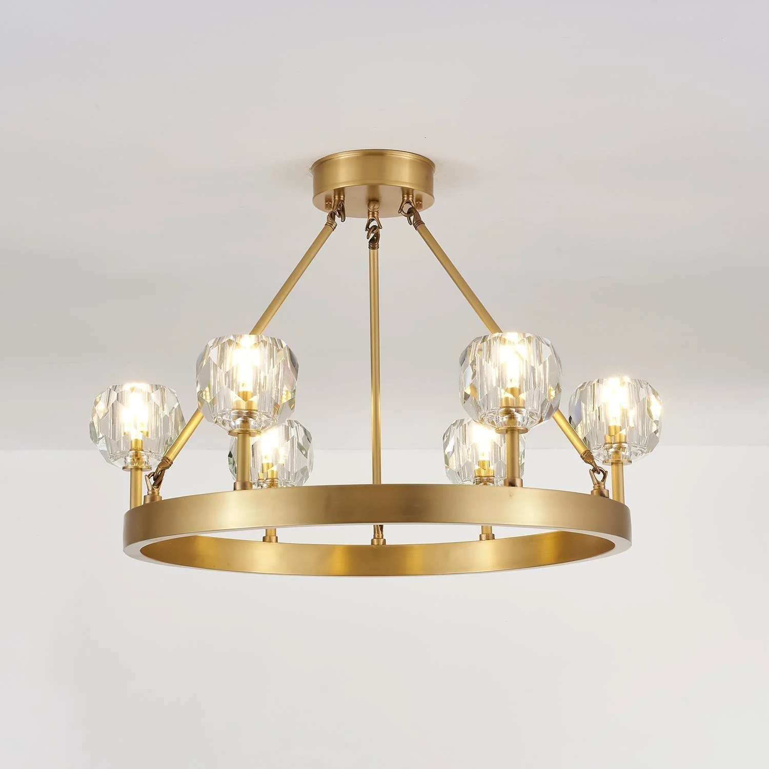 Syzorisra Modern Crystal Brass Chandelier - Image 4