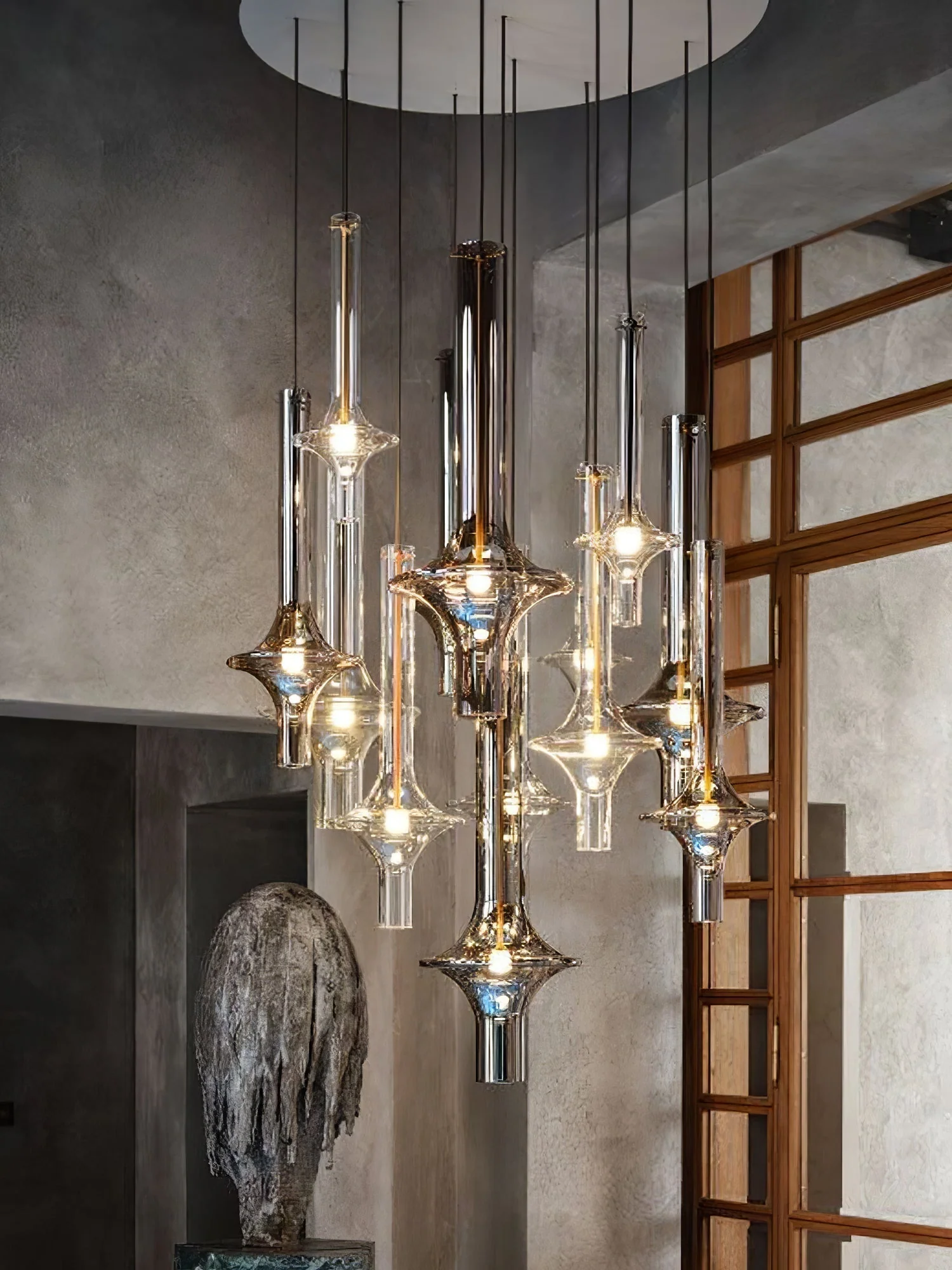 Talera Glass Industrial Glam Pendant Light - Image 25