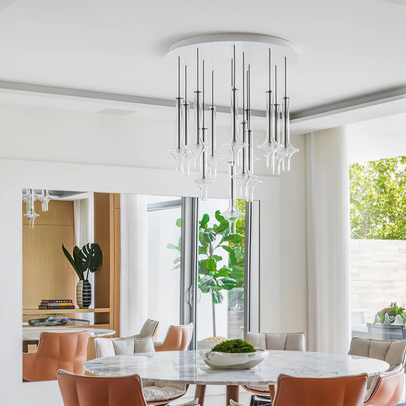 Talera Glass Industrial Glam Pendant Light - Image 33