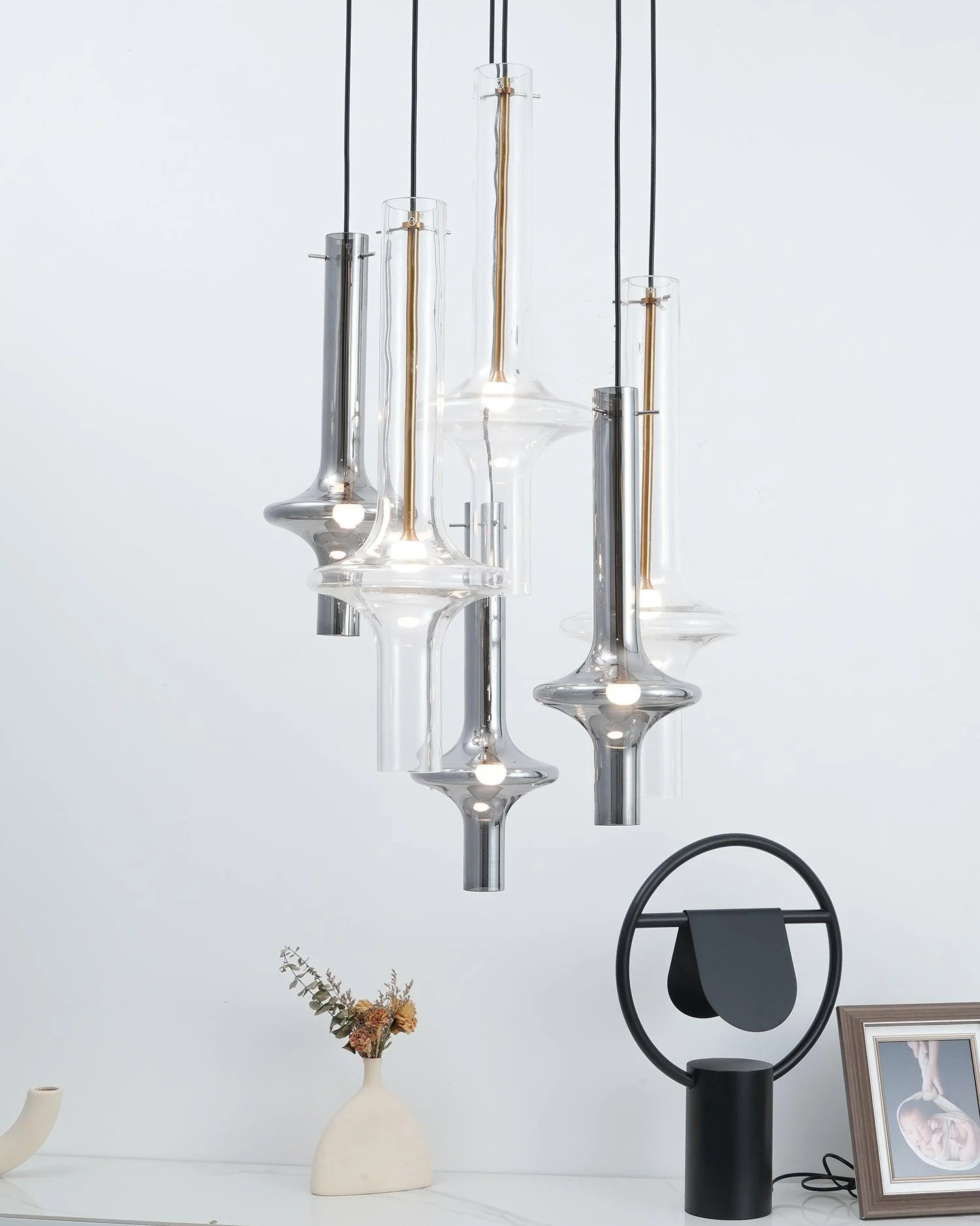 Talera Glass Industrial Glam Pendant Light - Image 43