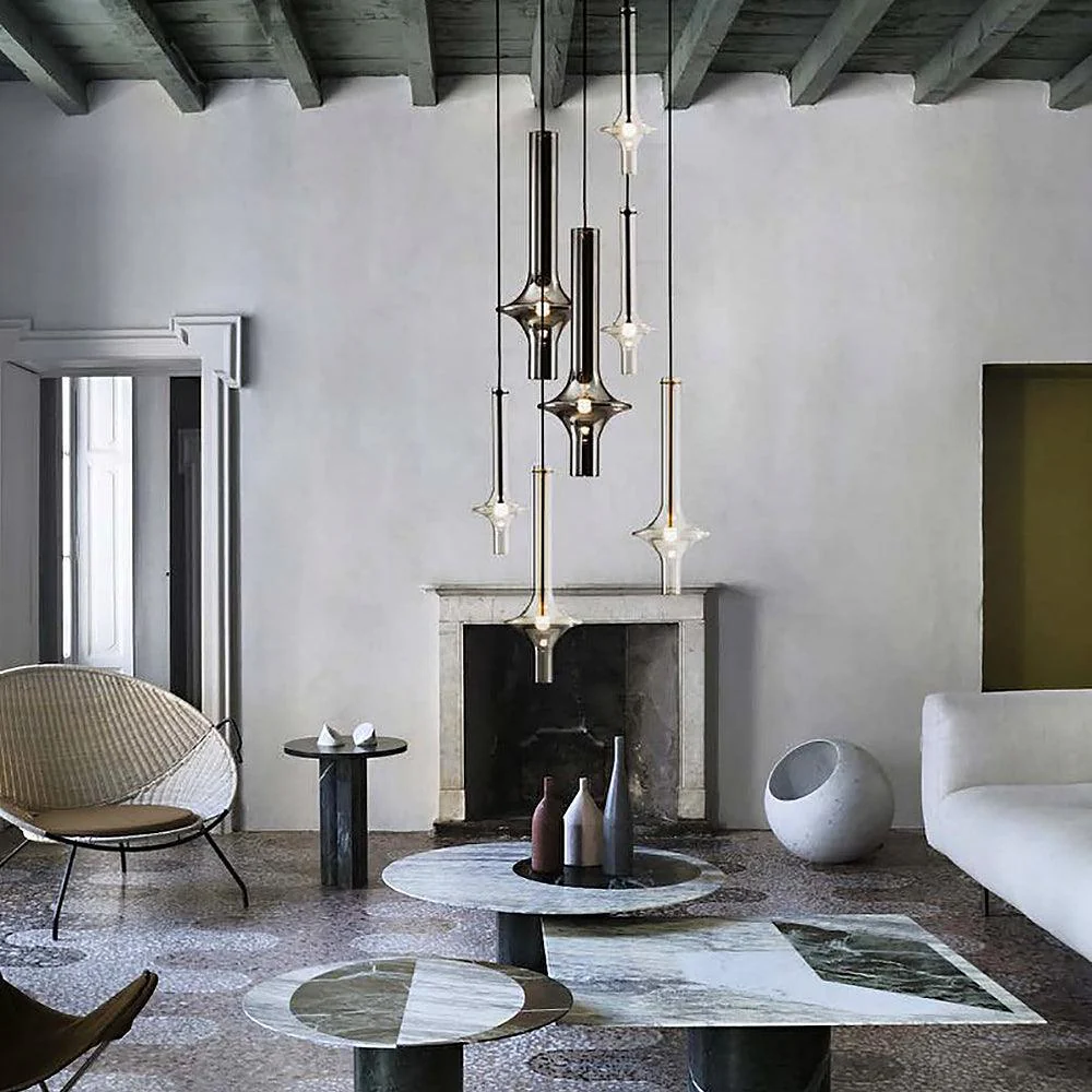 Talera Glass Industrial Glam Pendant Light - Image 46
