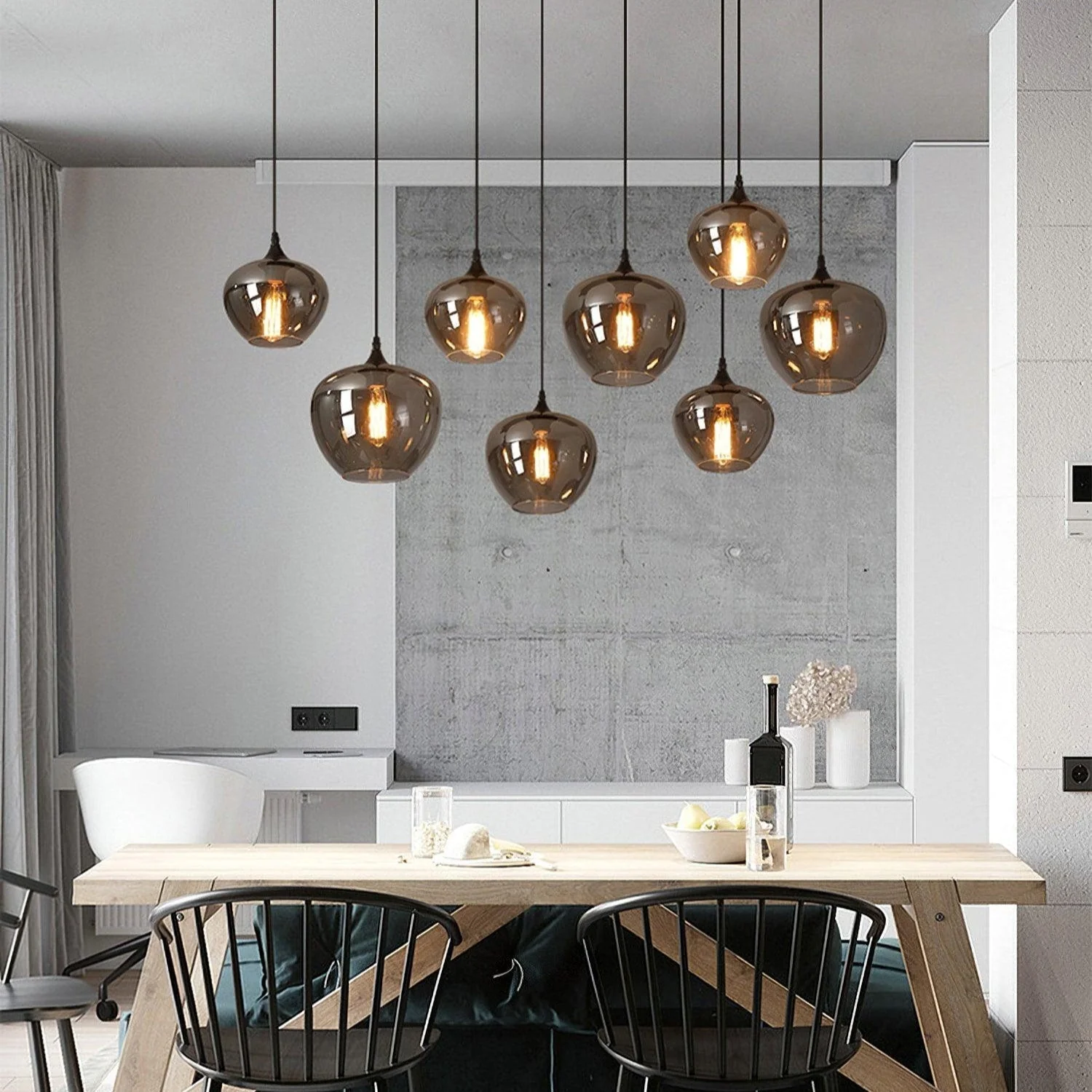 Talis Glass Industrial Chic Pendant Light - Image 12
