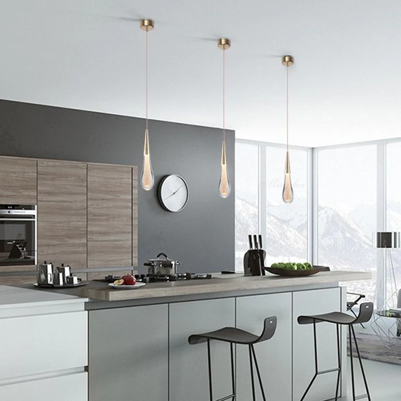 Teardrop Gold Pendant Light - Image 2