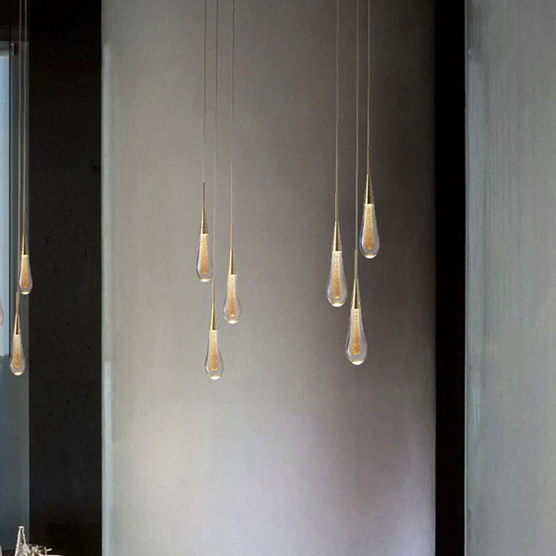Teardrop Gold Pendant Light - Image 3