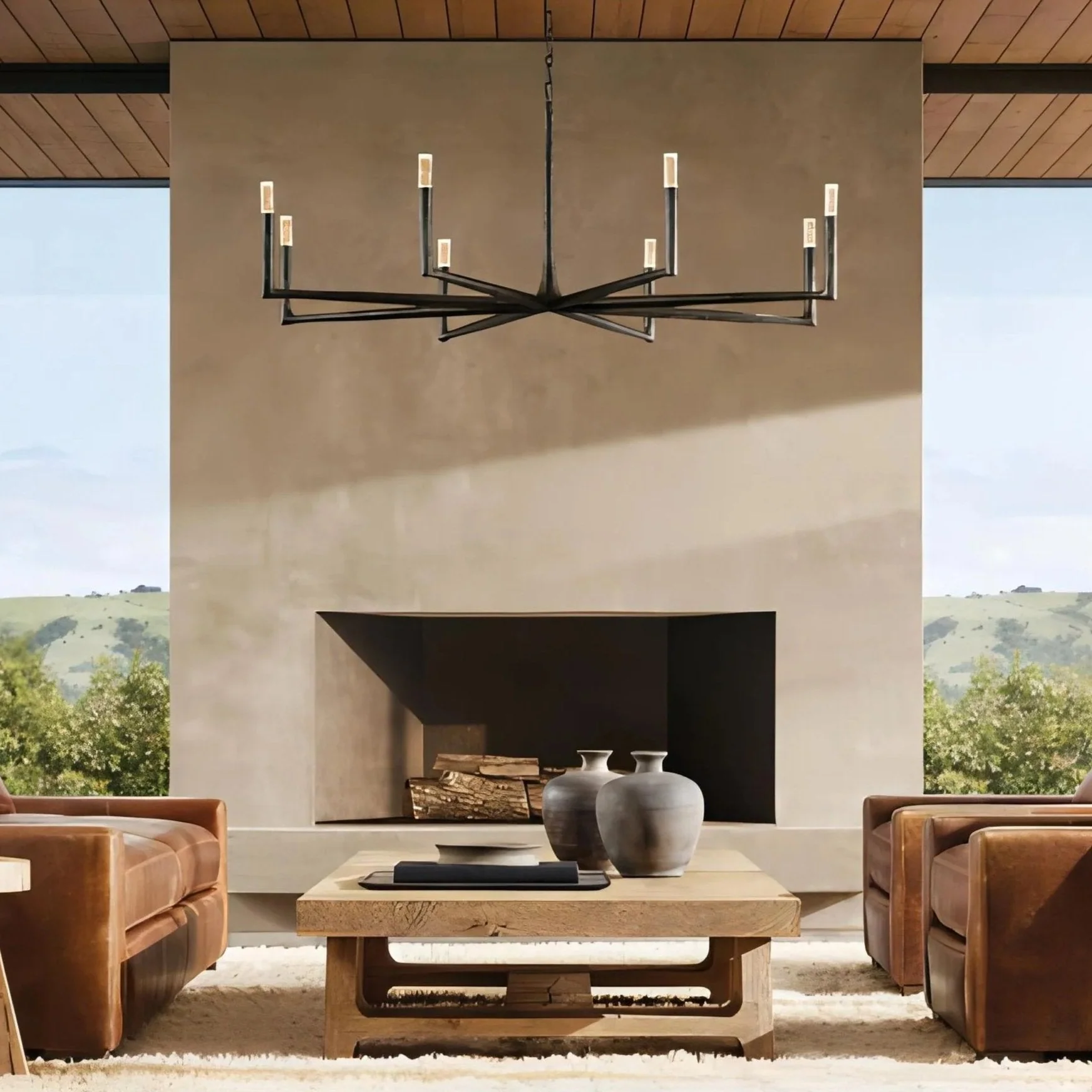 Thaddeus Contemporary Brass Chandelier - Image 2