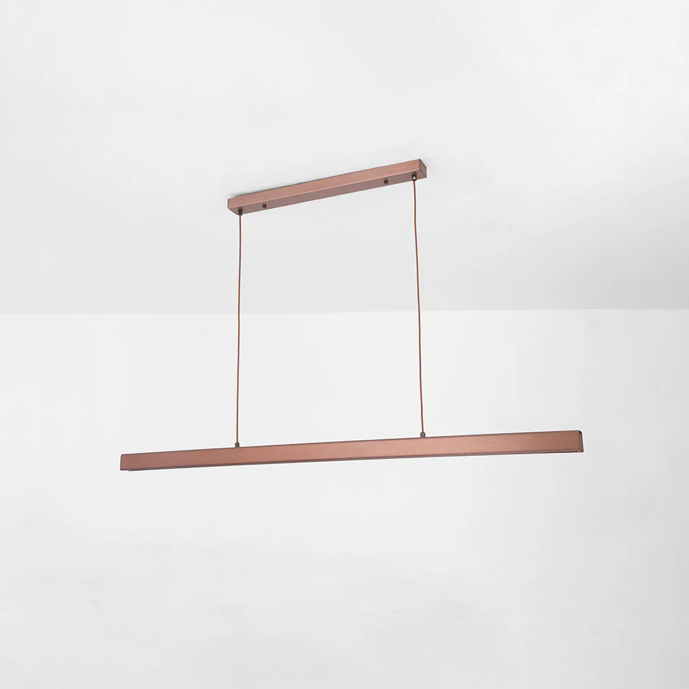 Thala Modern Linear Metal LED Pendant Light Black/Brown - Image 15