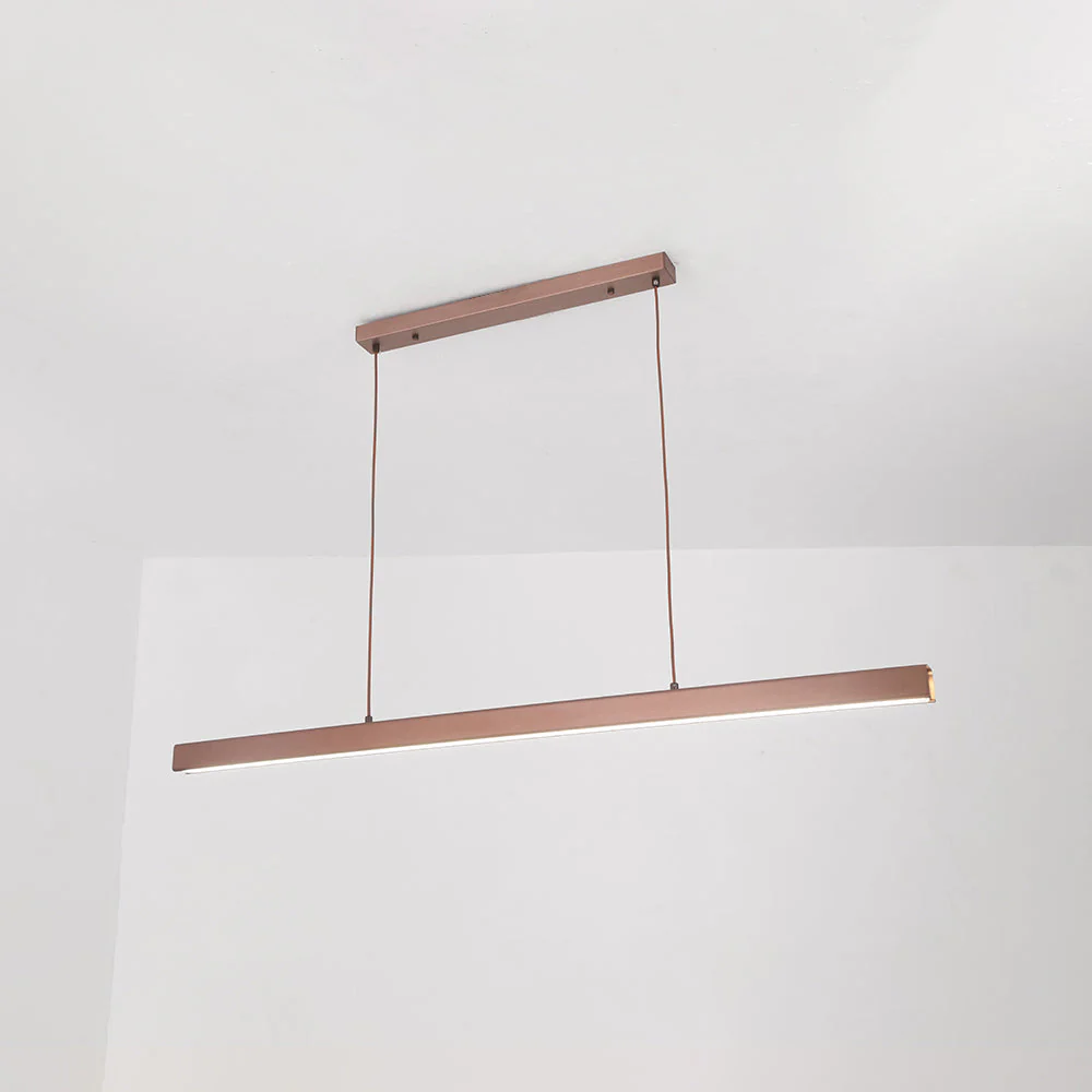 Thala Modern Linear Metal LED Pendant Light Black/Brown - Image 16