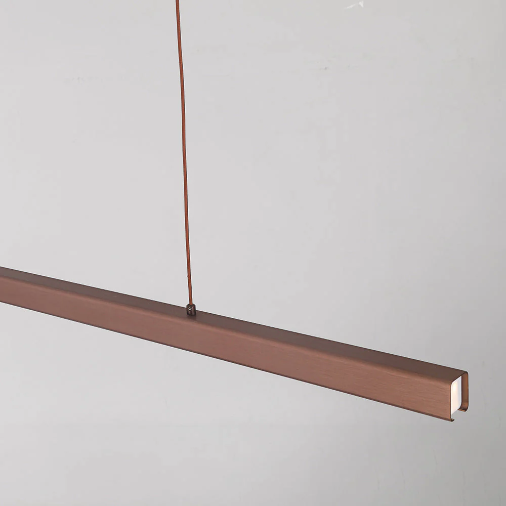 Thala Modern Linear Metal LED Pendant Light Black/Brown - Image 18