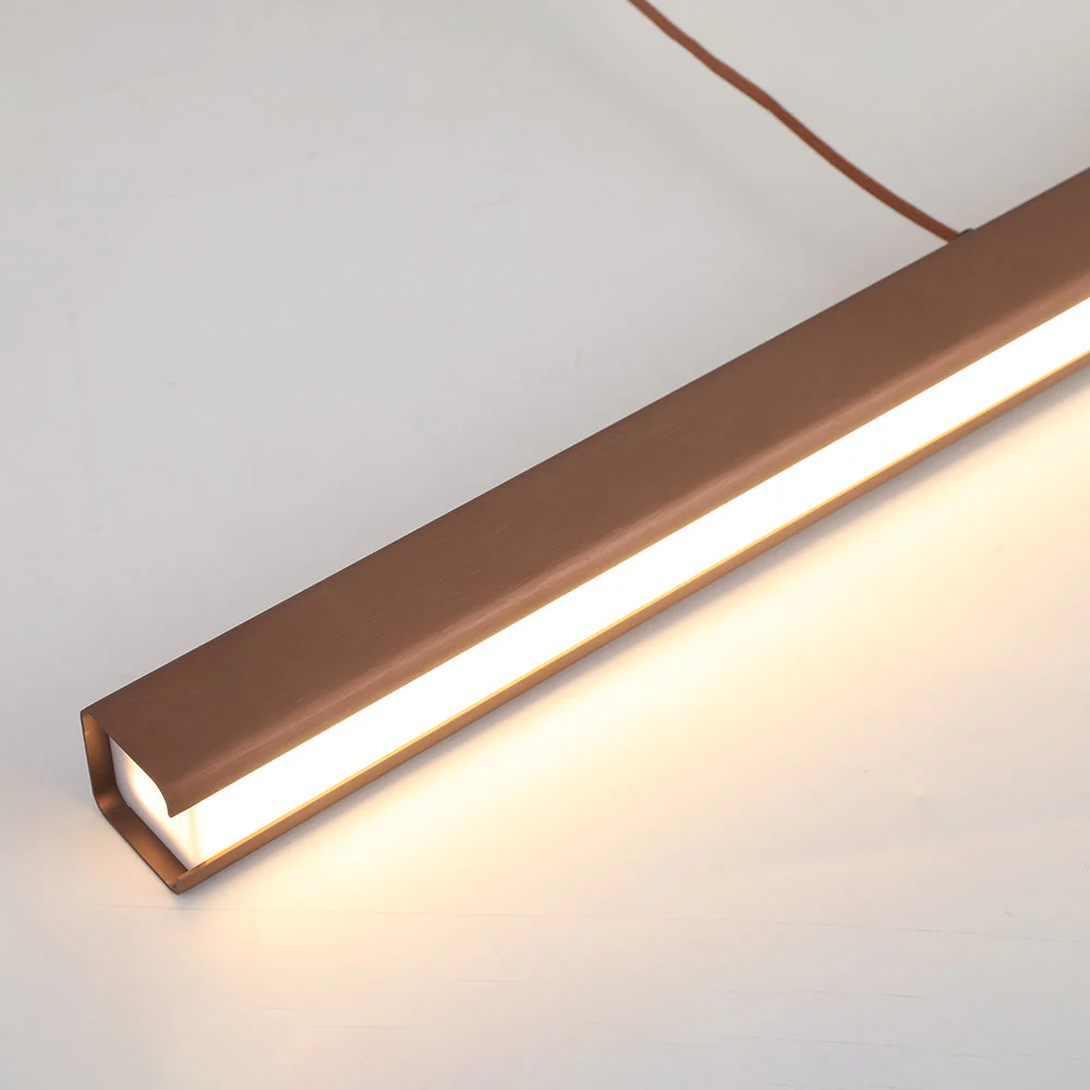 Thala Modern Linear Metal LED Pendant Light Black/Brown - Image 20