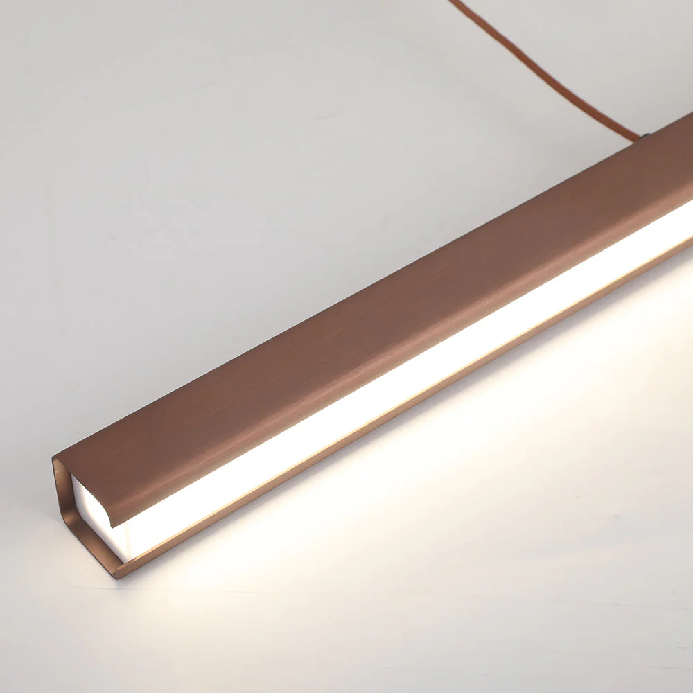 Thala Modern Linear Metal LED Pendant Light Black/Brown - Image 21