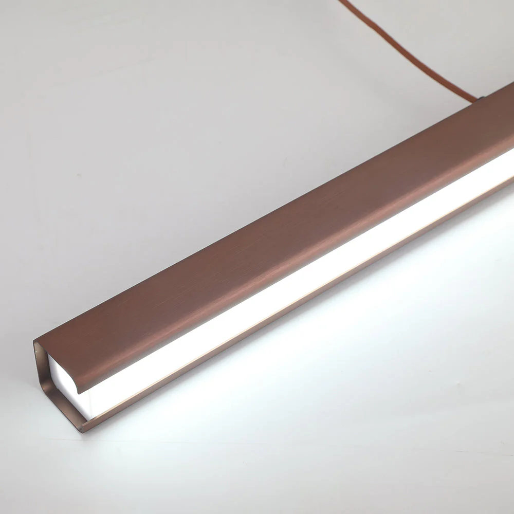 Thala Modern Linear Metal LED Pendant Light Black/Brown - Image 22