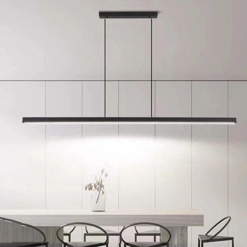 Thala Modern Linear Metal LED Pendant Light Black/Brown - Image 5