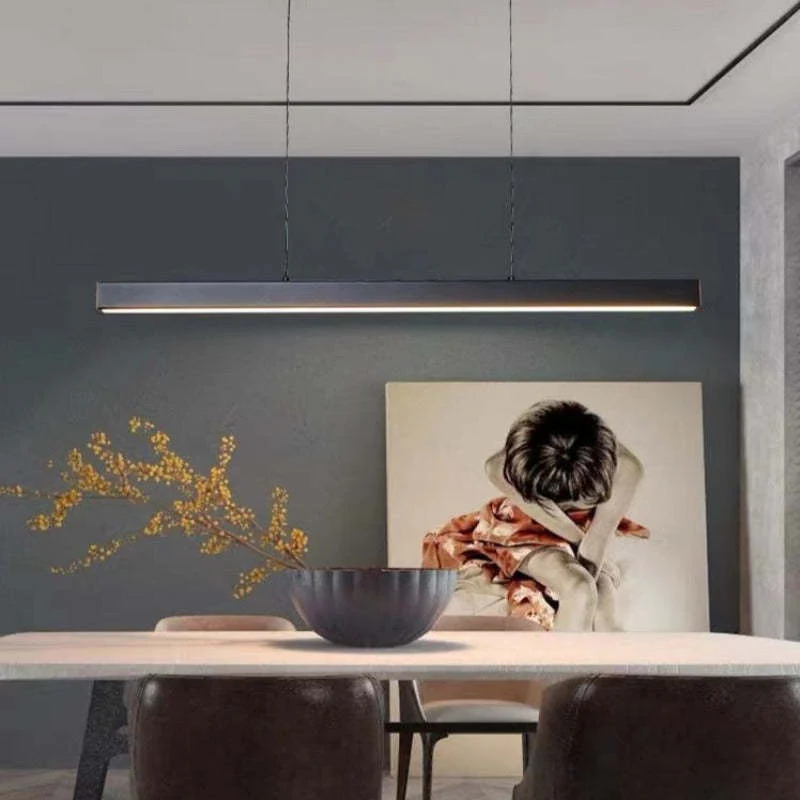 Thala Modern Linear Metal LED Pendant Light Black/Brown - Image 6