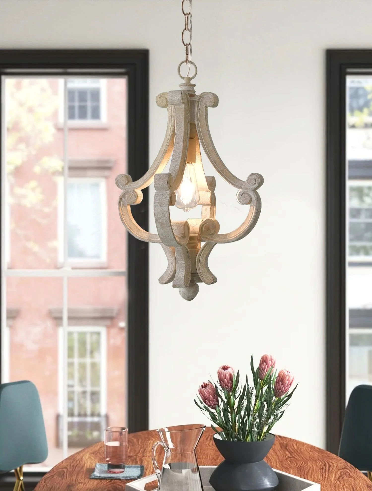 Thalien Wooden Glam Pendant Light - Image 3
