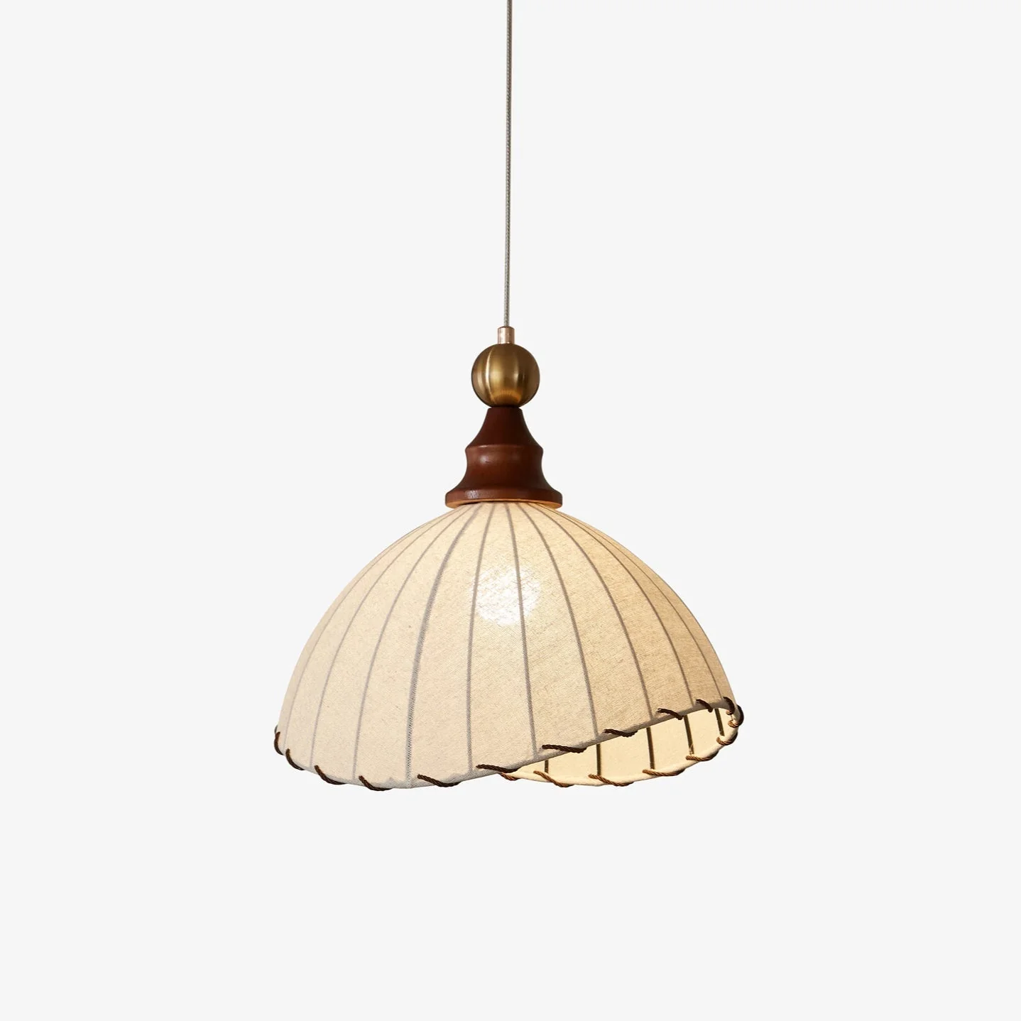Thalira Wood Fabric Elegant Pendant Light