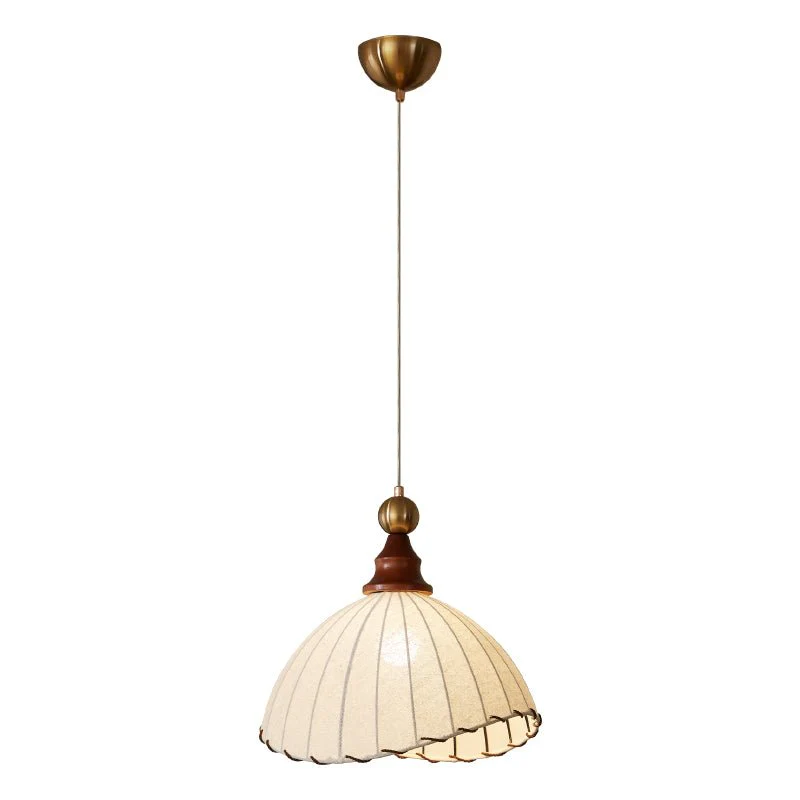 Thalira Wood Fabric Elegant Pendant Light - Image 3