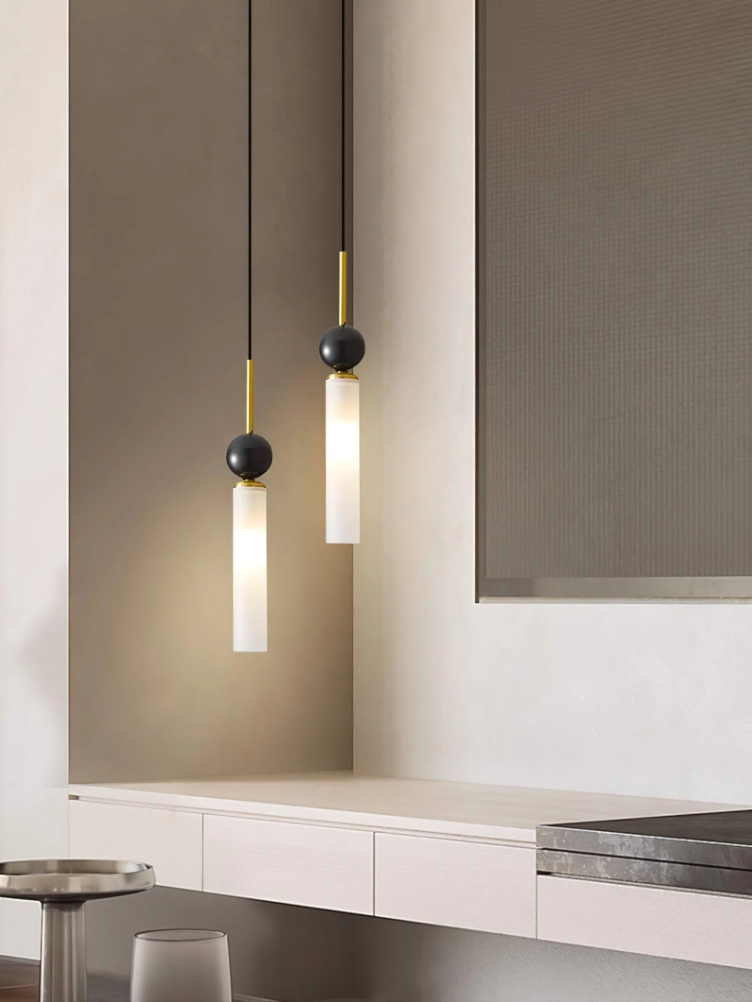 Thea Minimalist Marble Pendant Light - Image 12