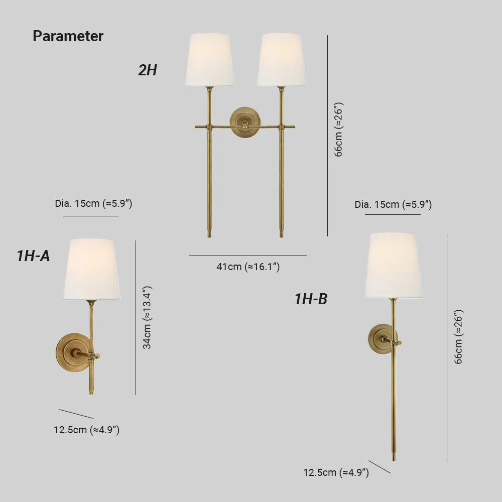 Theodore Wall Lamp Brass Fabric - Image 4