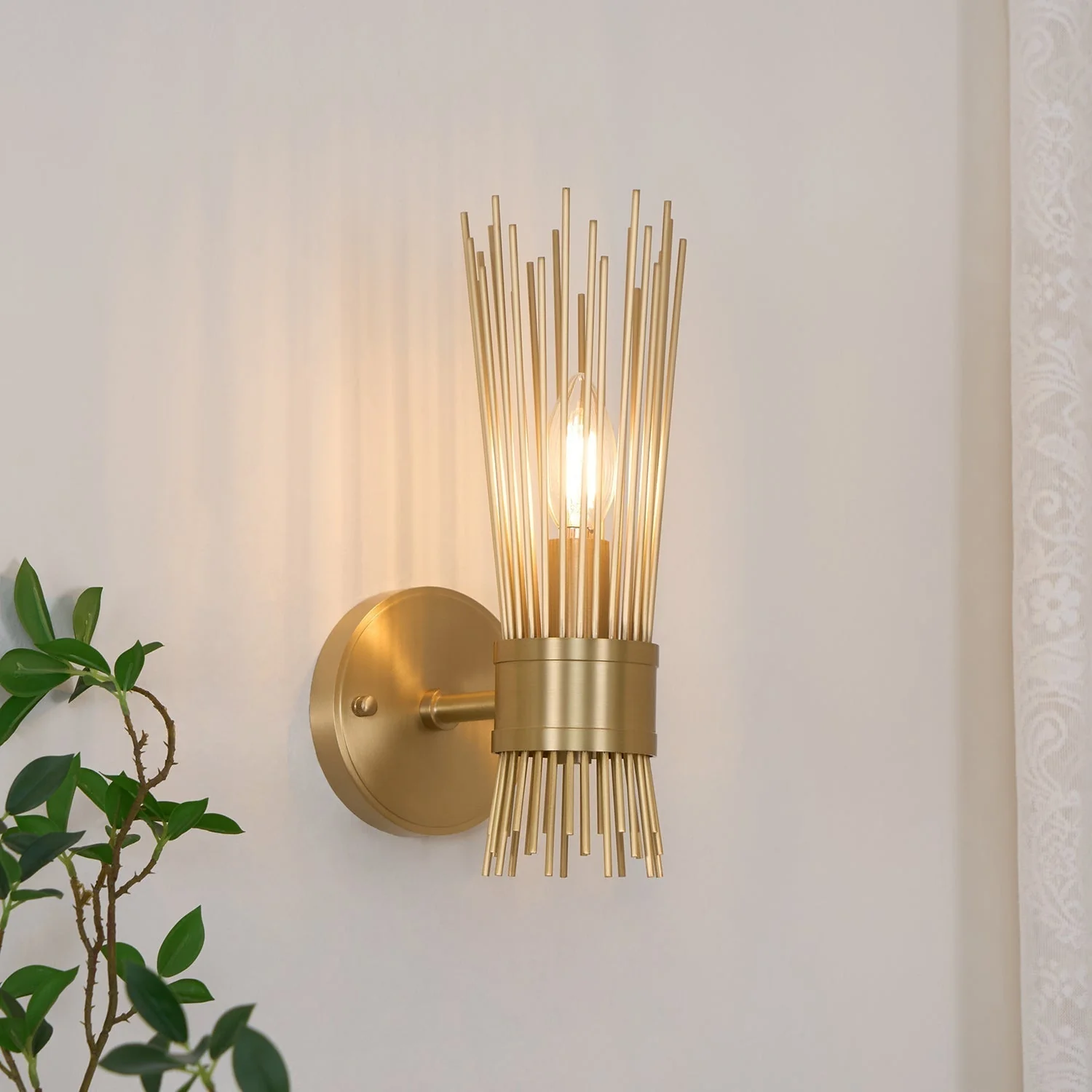 Thresher Postmodern Luxury Candle Brass Wall Light - Image 3