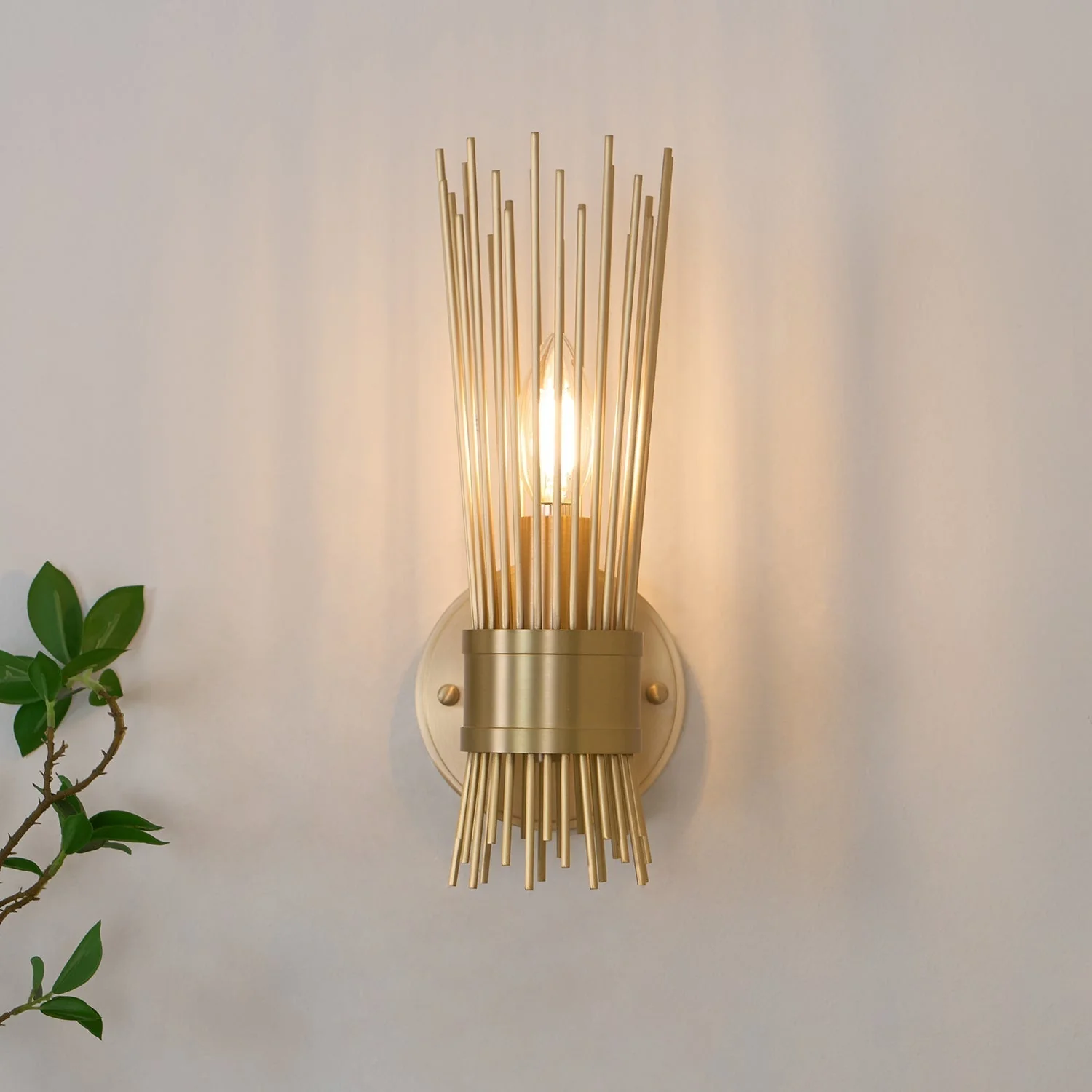 Thresher Postmodern Luxury Candle Brass Wall Light - Image 5
