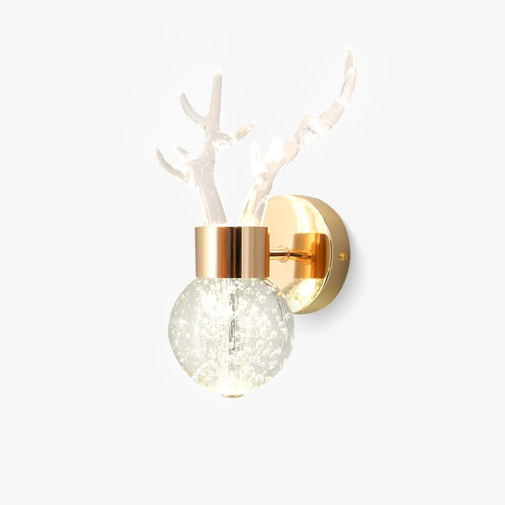 Timber Postmodern Luxury Deer Crystal Wall Lamp