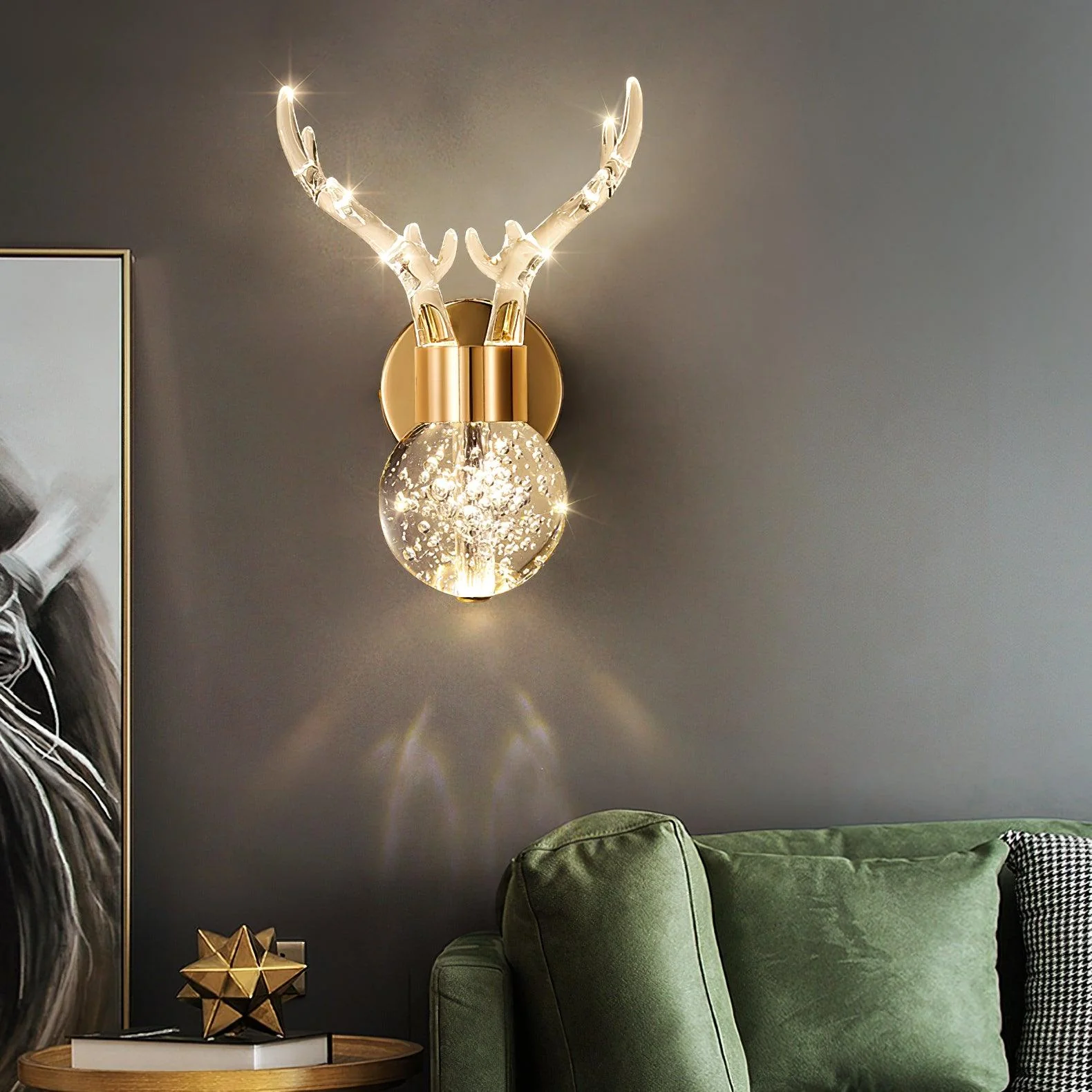 Timber Postmodern Luxury Deer Crystal Wall Lamp - Image 13