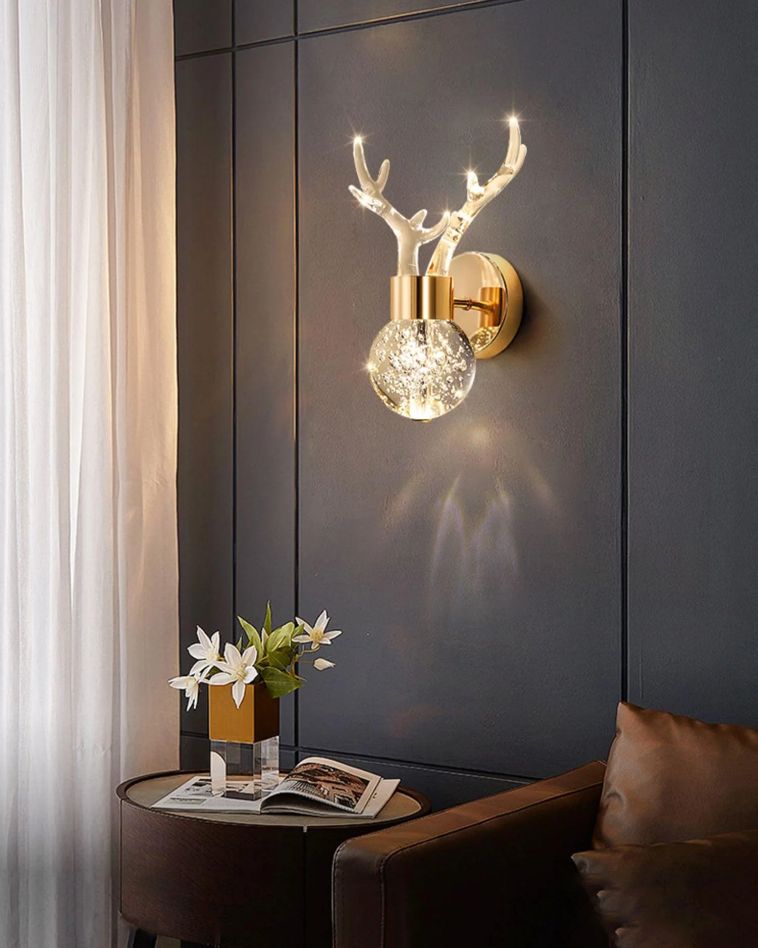 Timber Postmodern Luxury Deer Crystal Wall Lamp - Image 15