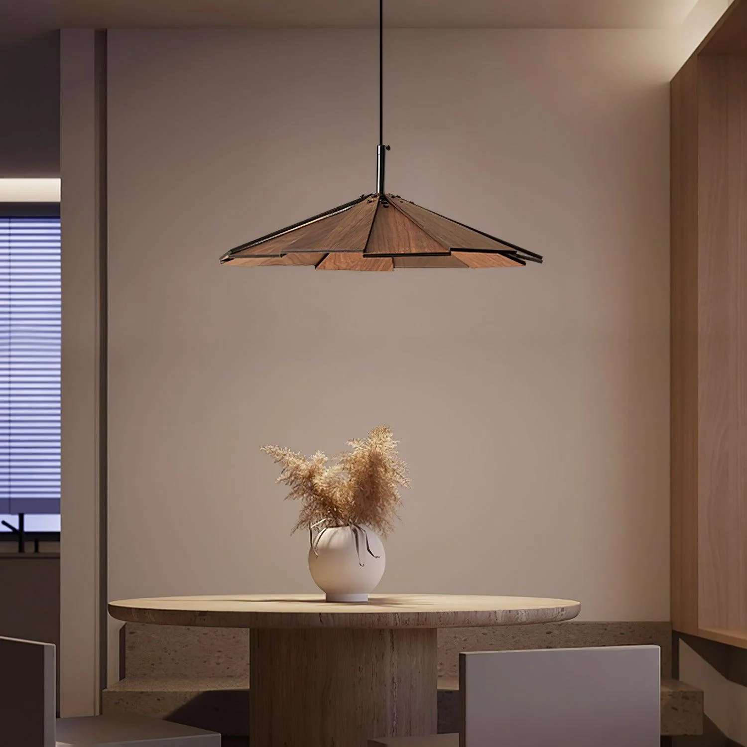 Woodura Umbrella Wooden Pendant Light - Image 4
