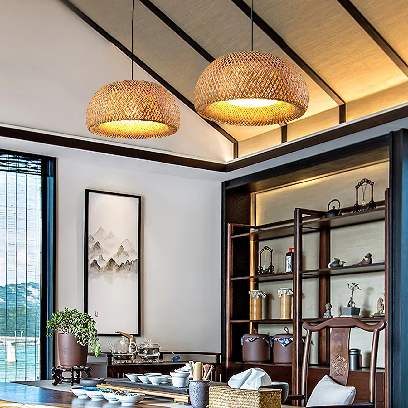 Torinor Bamboo Retro Vintage Pendant Lamp - Image 4