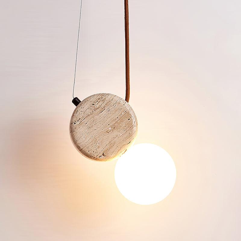 Tranquil Glow Minimalist Travertine Pendant Light - Image 16