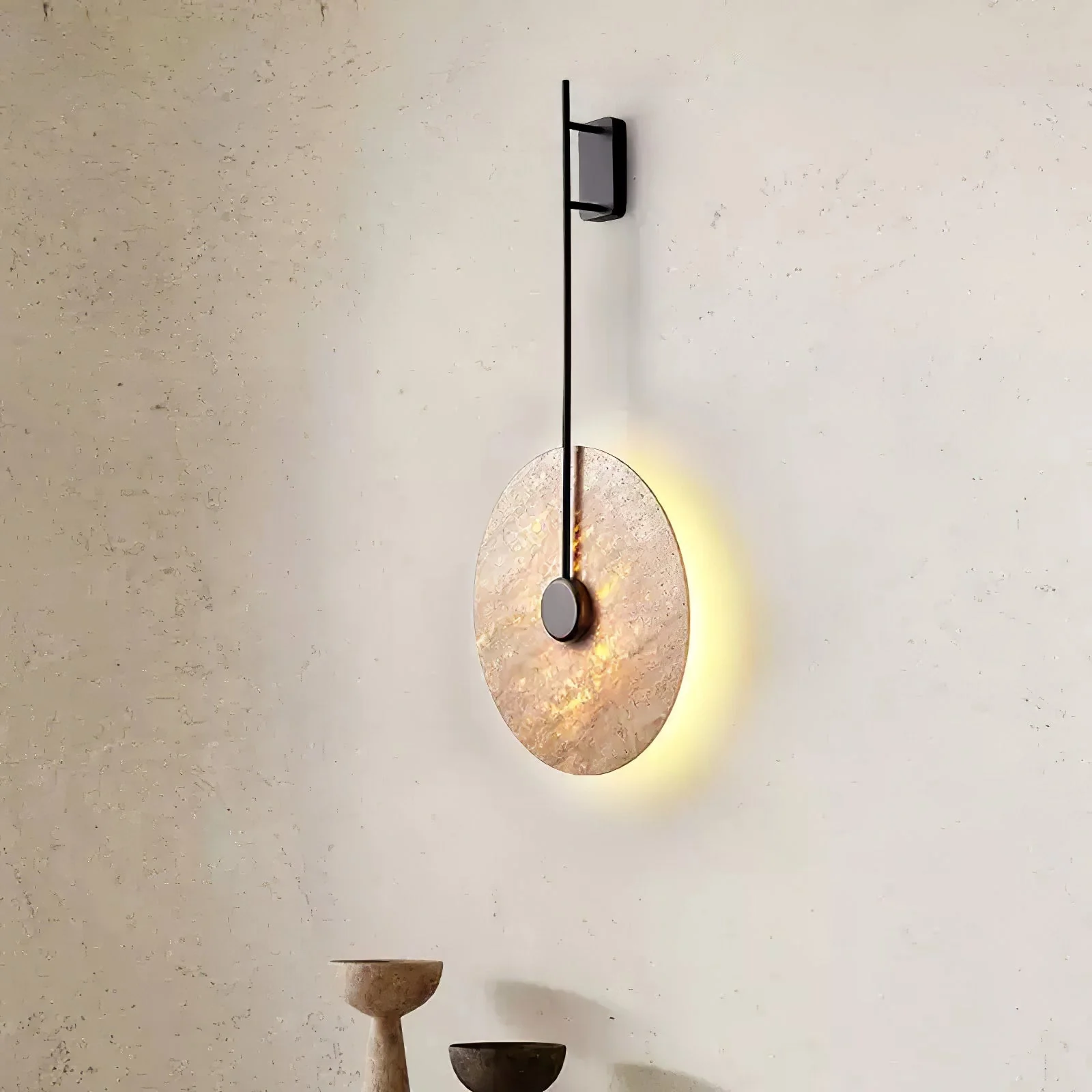 Travertine Disc Oriental Travertine Wall Light - Image 5