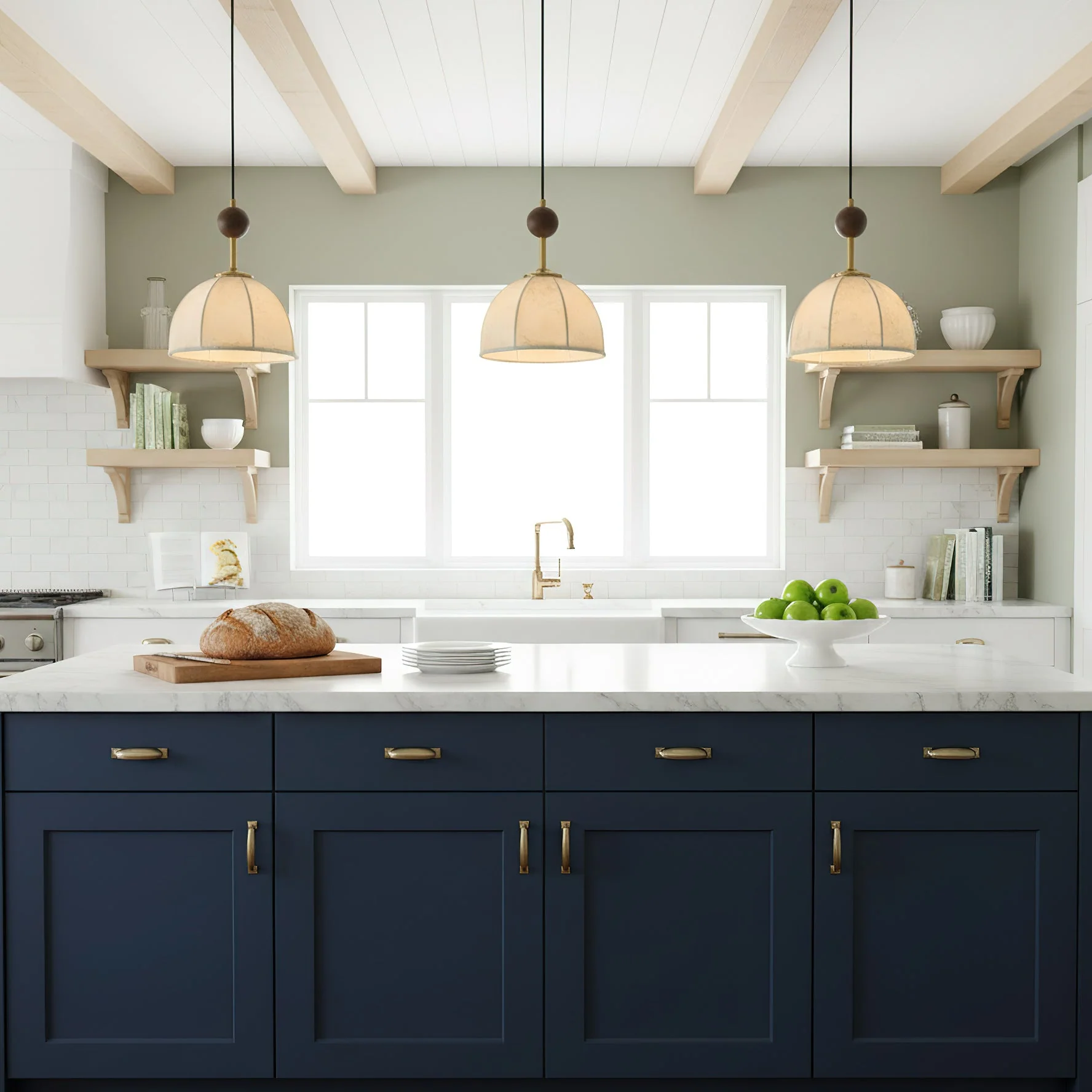 Trigg Farmhouse Fabric Pendant Light - Image 3