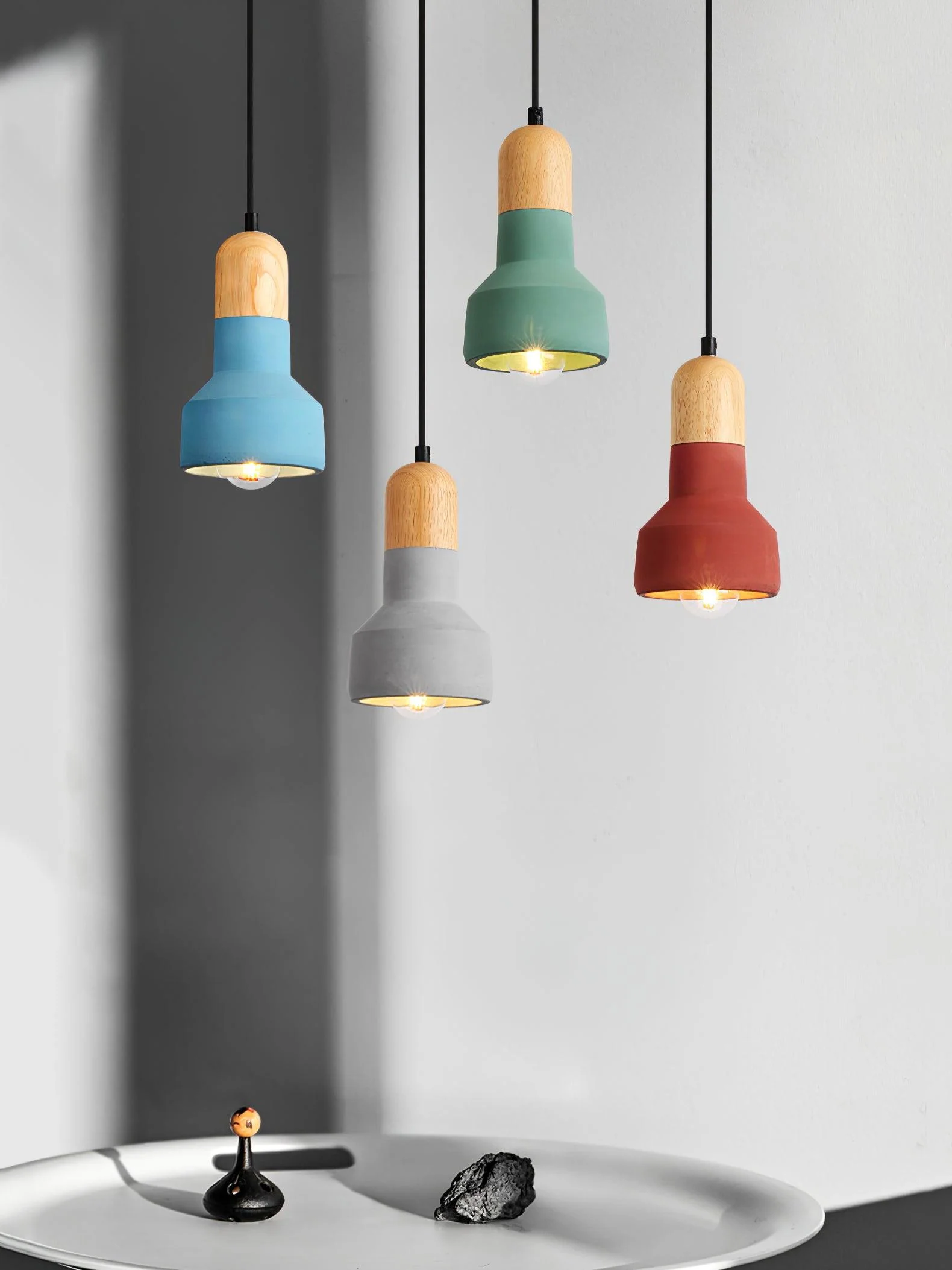 Trio Rustic Wood Pendant Light - Image 13