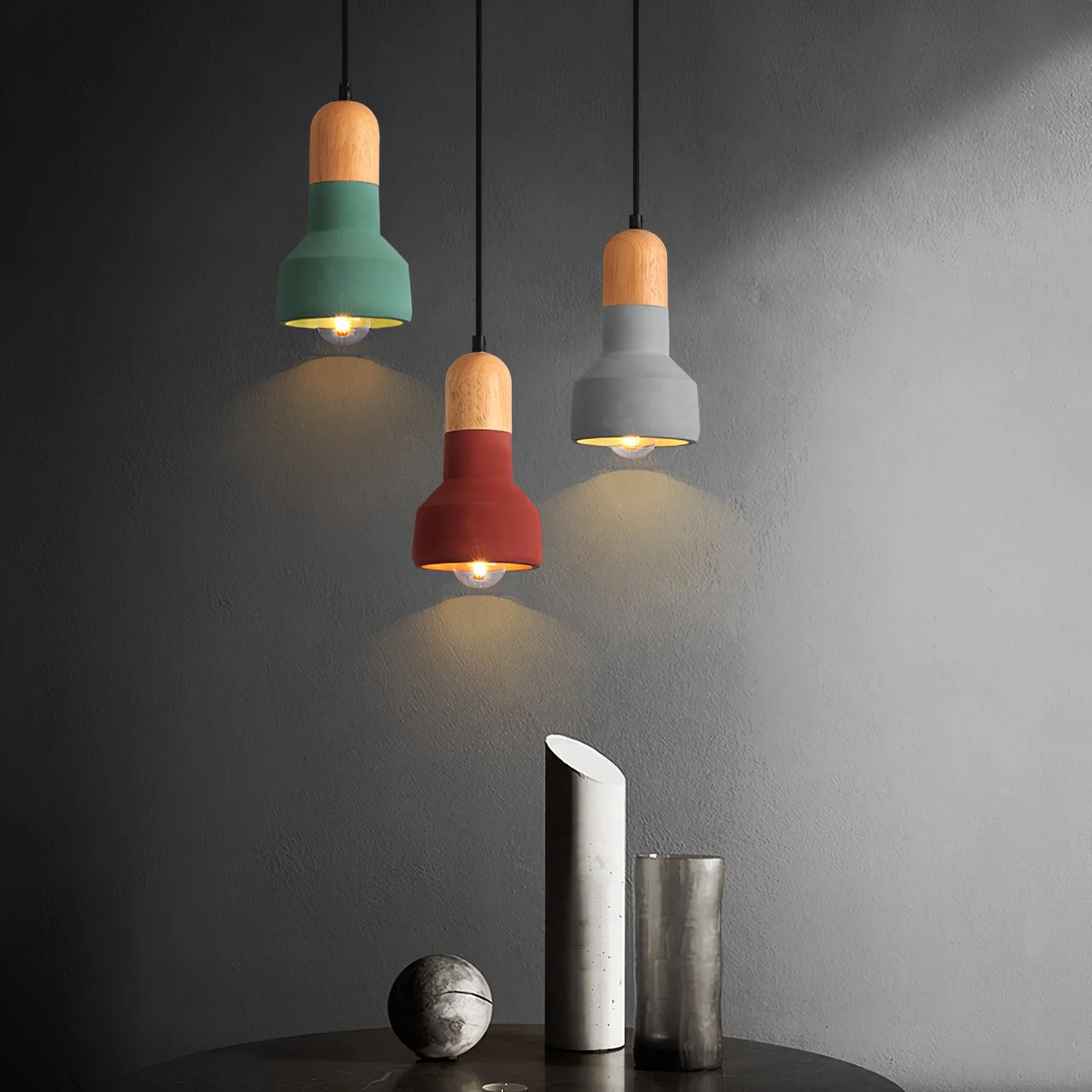 Trio Rustic Wood Pendant Light - Image 14