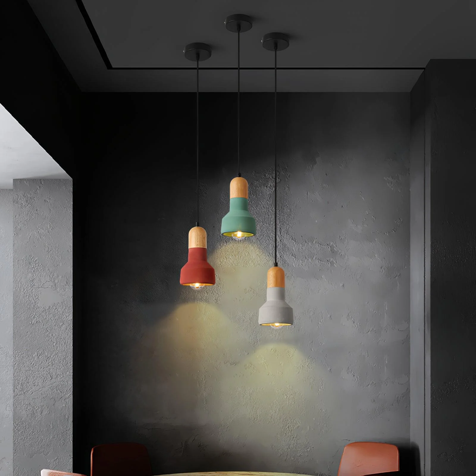 Trio Rustic Wood Pendant Light - Image 18
