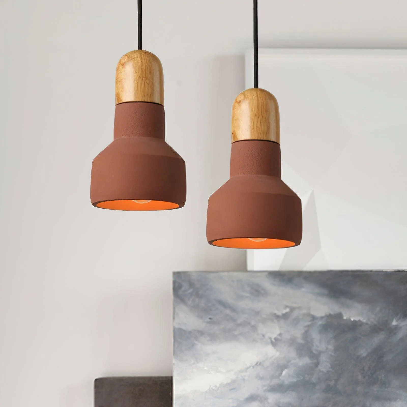 Trio Rustic Wood Pendant Light - Image 21