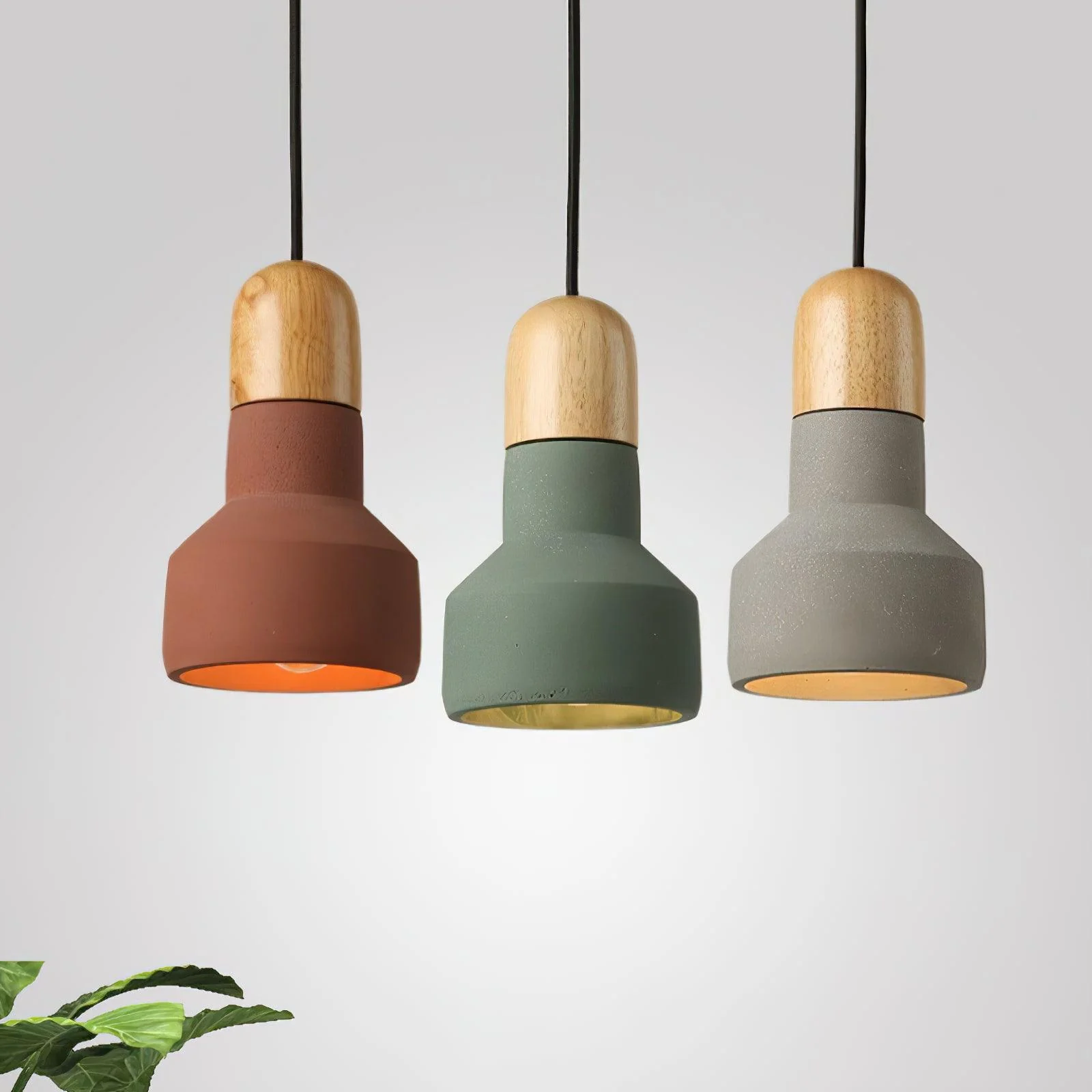 Trio Rustic Wood Pendant Light - Image 4