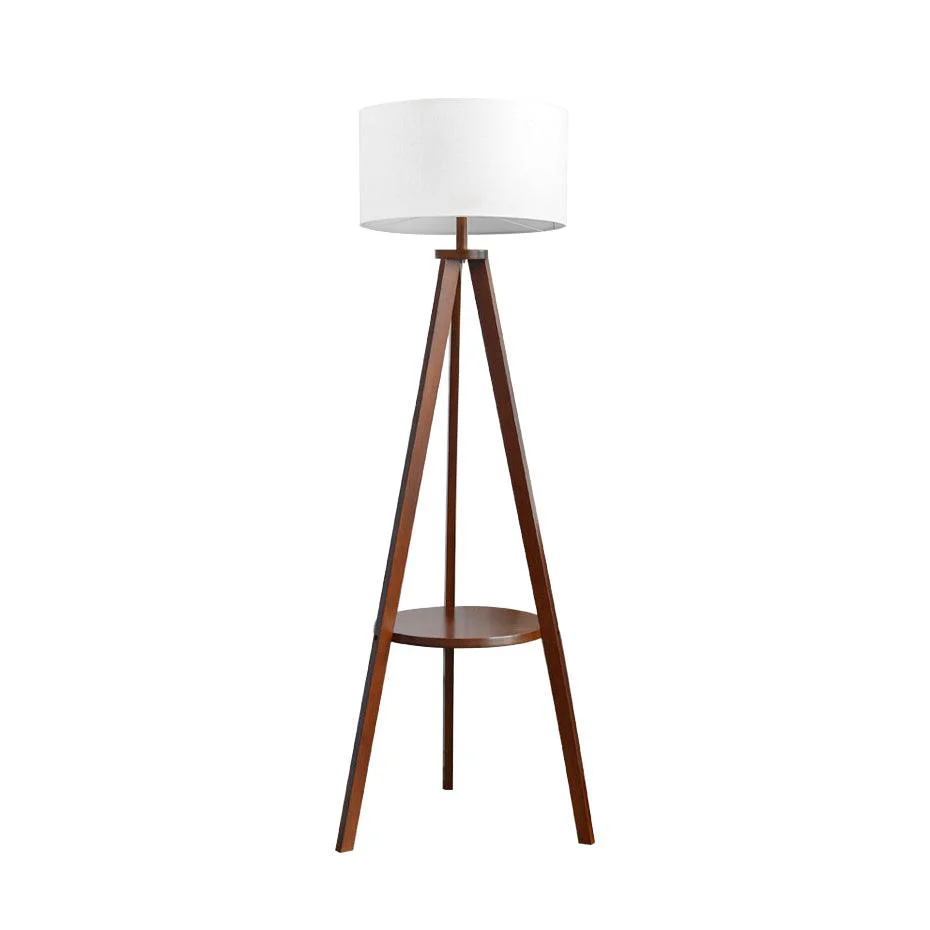 Tripod Farmhouse Wood Floor Lamp