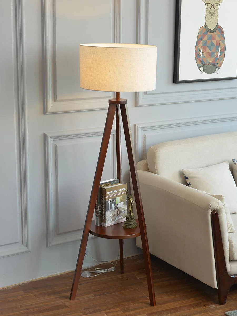 Tripod Farmhouse Wood Floor Lamp - Image 10