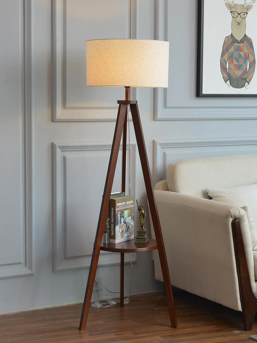 Tripod Farmhouse Wood Floor Lamp - Image 11