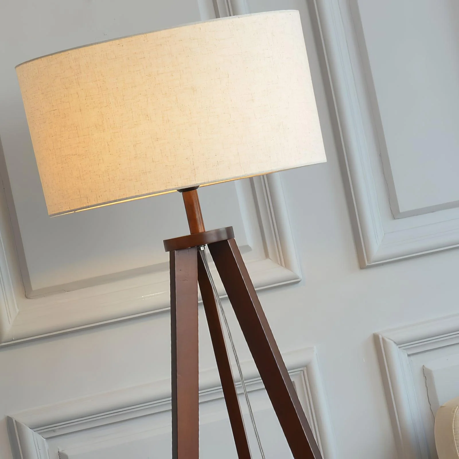 Tripod Farmhouse Wood Floor Lamp - Image 12