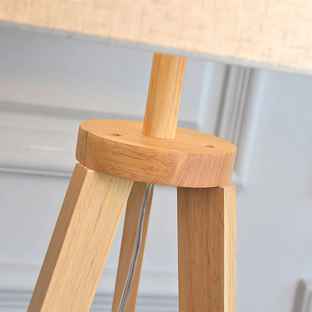 Tripod Farmhouse Wood Floor Lamp - Image 14