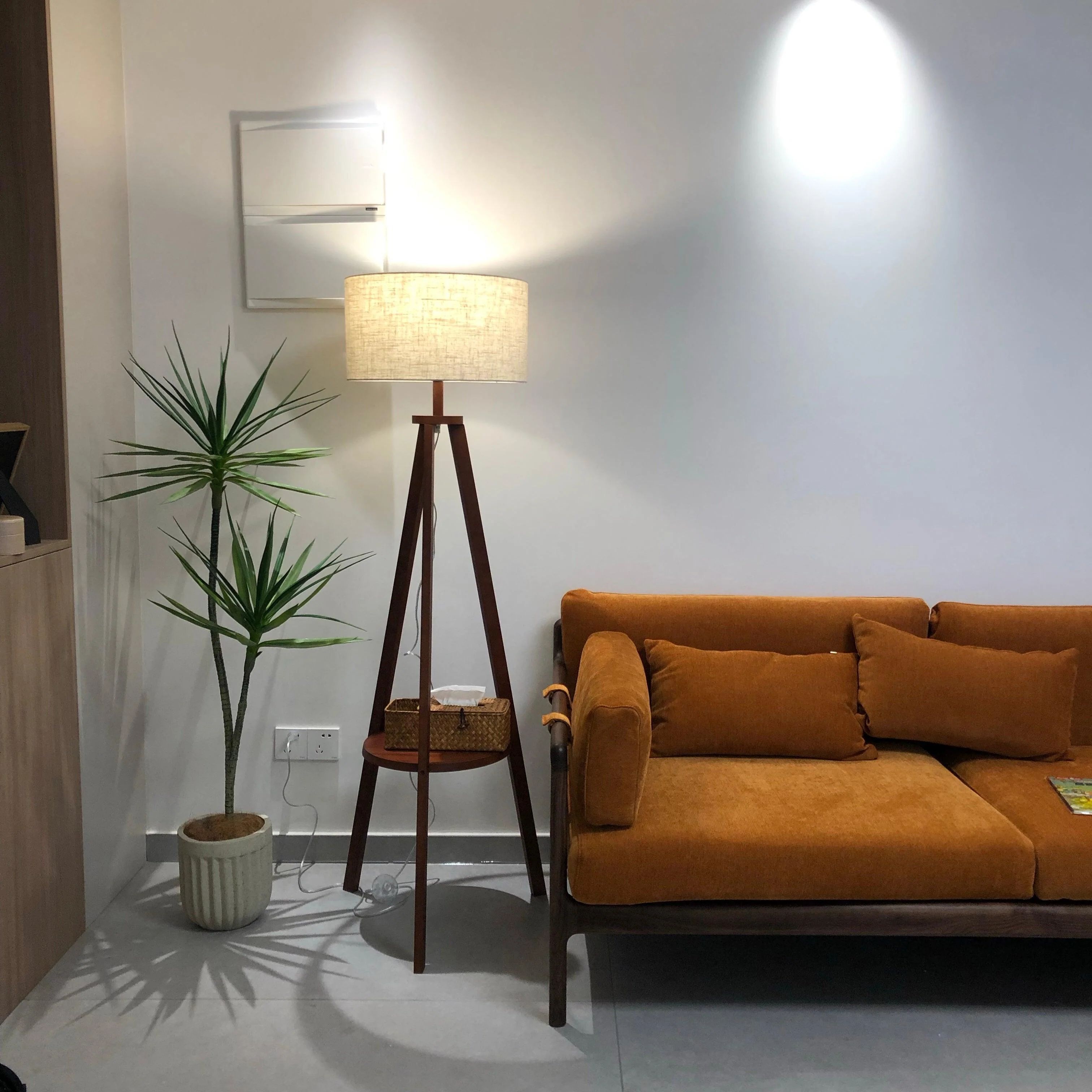 Tripod Farmhouse Wood Floor Lamp - Image 8